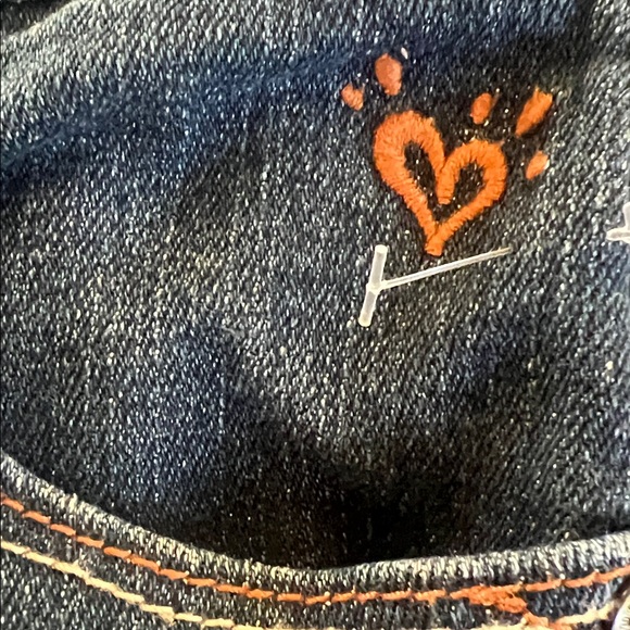 JUSTICE JEANS GIRLS follow your dreams, Dark Blue Distressed Kids Jeans - Picture 4 of 7